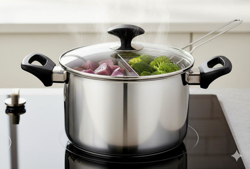 Chip pan with basket - with, lid